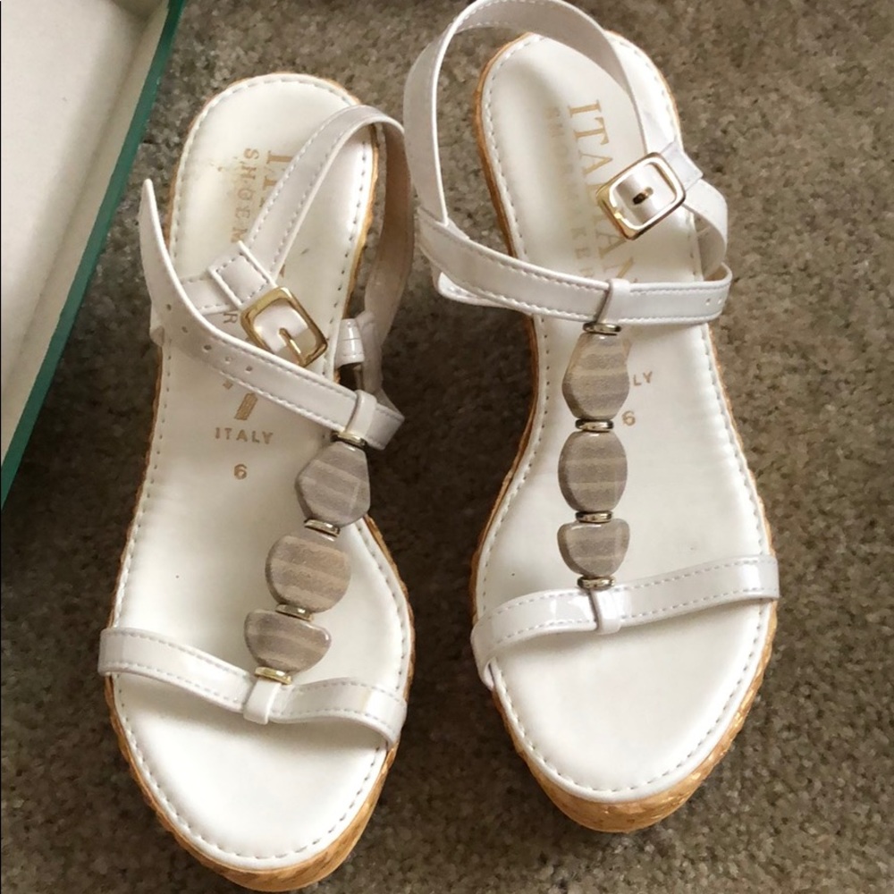 Italian made sandal wedges new